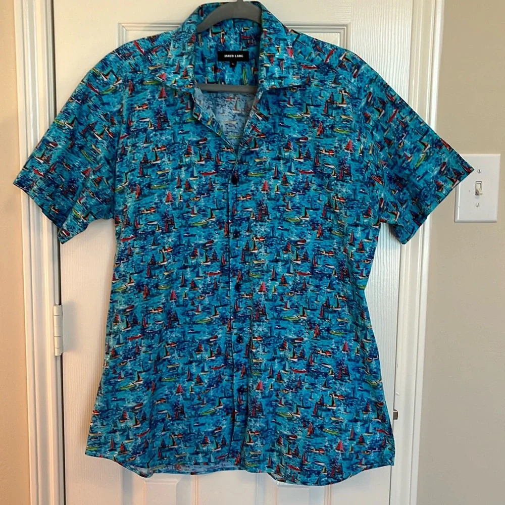 Jared Lang Sailboat Button Down Shirt - Picture 1 of 7
